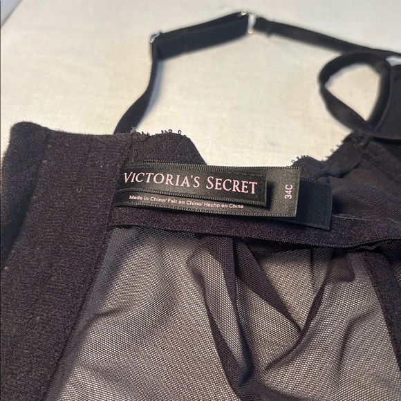 Victoria's Secret Black Rhinestone Embellished Corset Sz 34C - Picture 6 of 12